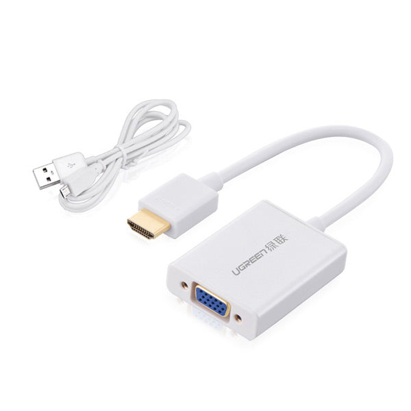 UGREEN HDMI to VGA & 3.5mm Audio/Micro USB Converter | Model 40212 | Black