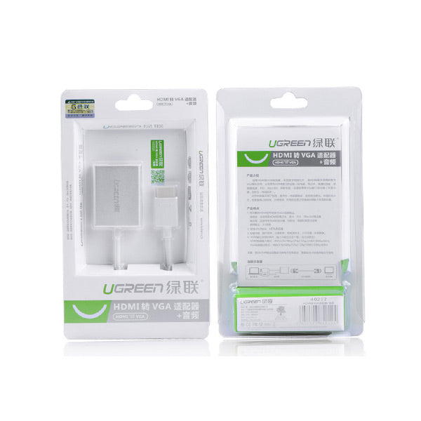 UGREEN HDMI to VGA & 3.5mm Audio/Micro USB Converter | Model 40212 | Black