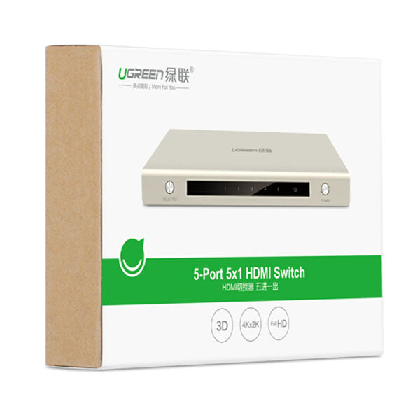 UGREEN HDMI Switch | 5x1 | Zinc Alloy | 40279 | High-Speed Multi-Device Connection