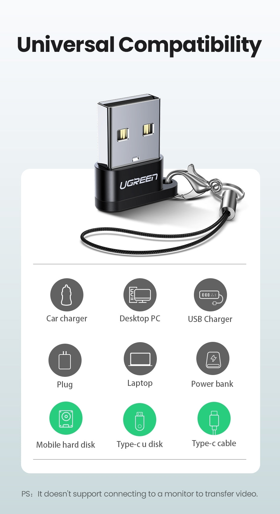 50568 USB-C 3.1 Female to USB-A 2.0 Male Adapter