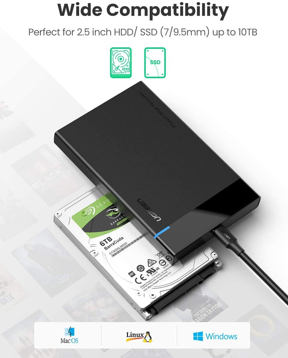 UGREEN USB-C 2.5-inch Hard Drive Box | 50743