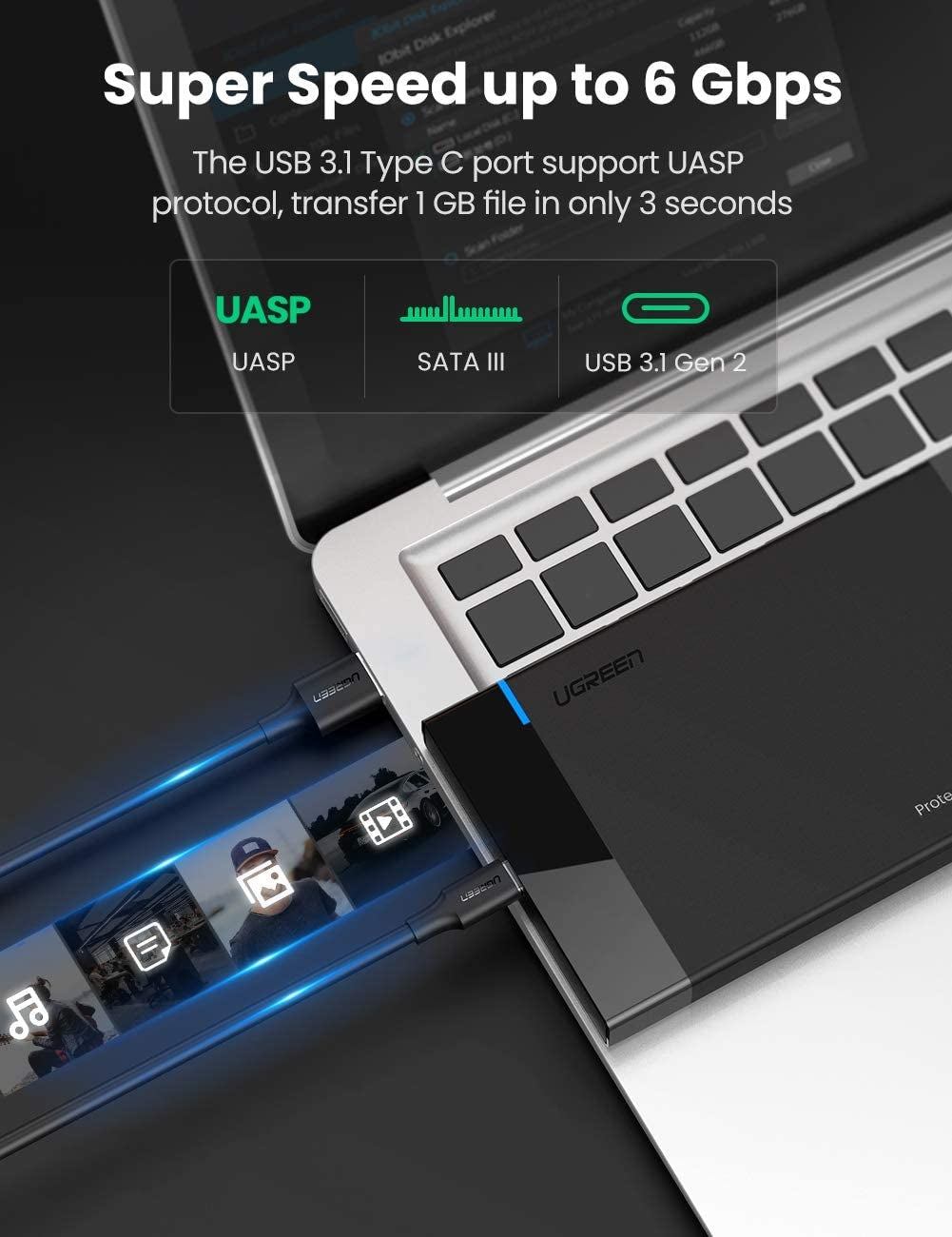 UGREEN USB-C 2.5-inch Hard Drive Box | 50743