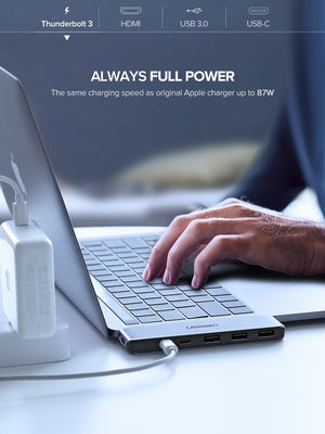 Dual Type-C 5-in-1 Adapter | 3x USB 3.0 + USB-C Female + PD Converter | 50775