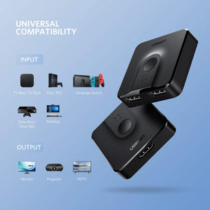 UGREEN 2-Port 4K HDMI Switch/Splitter | Model 50966 | Black