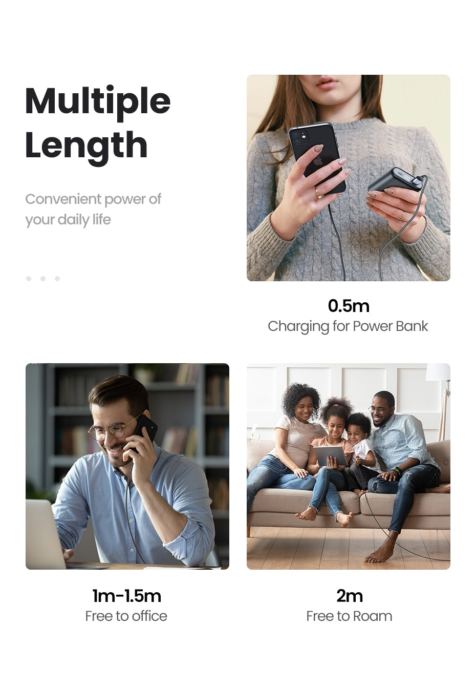 60163 USB-A to 8-pin iPhone Charging Cable | 2M | Silver