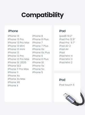 60163 USB-A to 8-pin iPhone Charging Cable | 2M | Silver