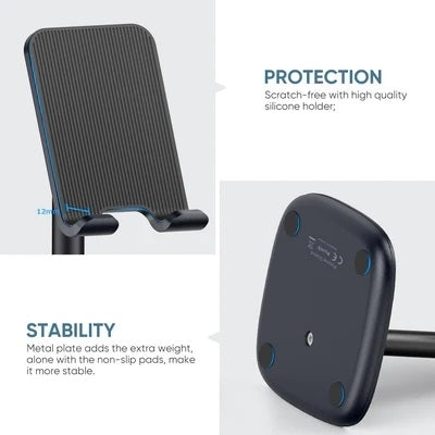60324 Adjustable Desktop Phone Stand | Black