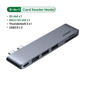 UGREEN 60560 USB-C Hub for MacBook | Aluminum Type-C Adapter | 3 USB 3.0 | 100W