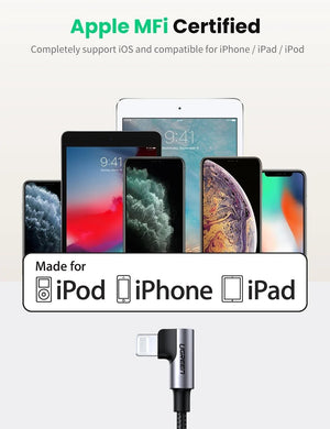 60763 90 Degree USB-C to iPhone 8-pin Cable | 1M