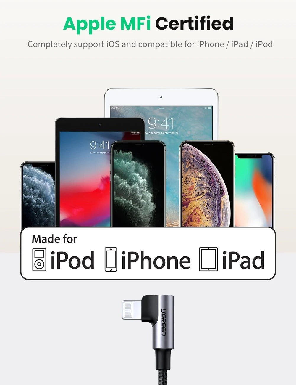 60763 90 Degree USB-C to iPhone 8-pin Cable | 1M