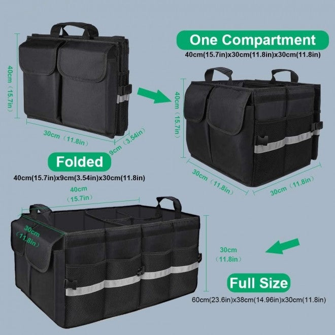 80710 Multifunctional Car Trunk Organizer | Black