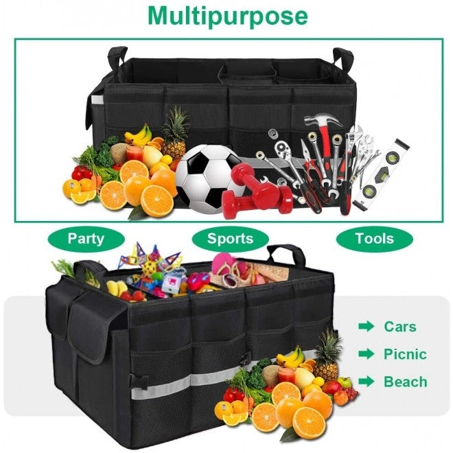 80710 Multifunctional Car Trunk Organizer | Black