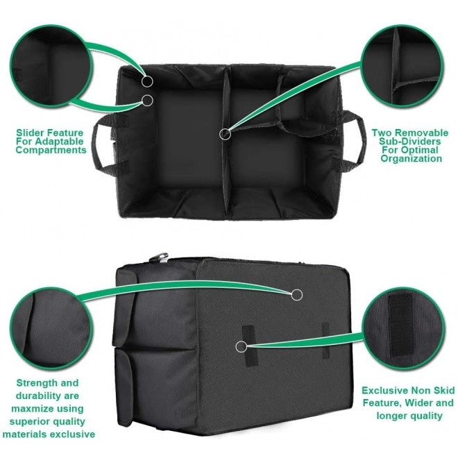 80710 Multifunctional Car Trunk Organizer | Black