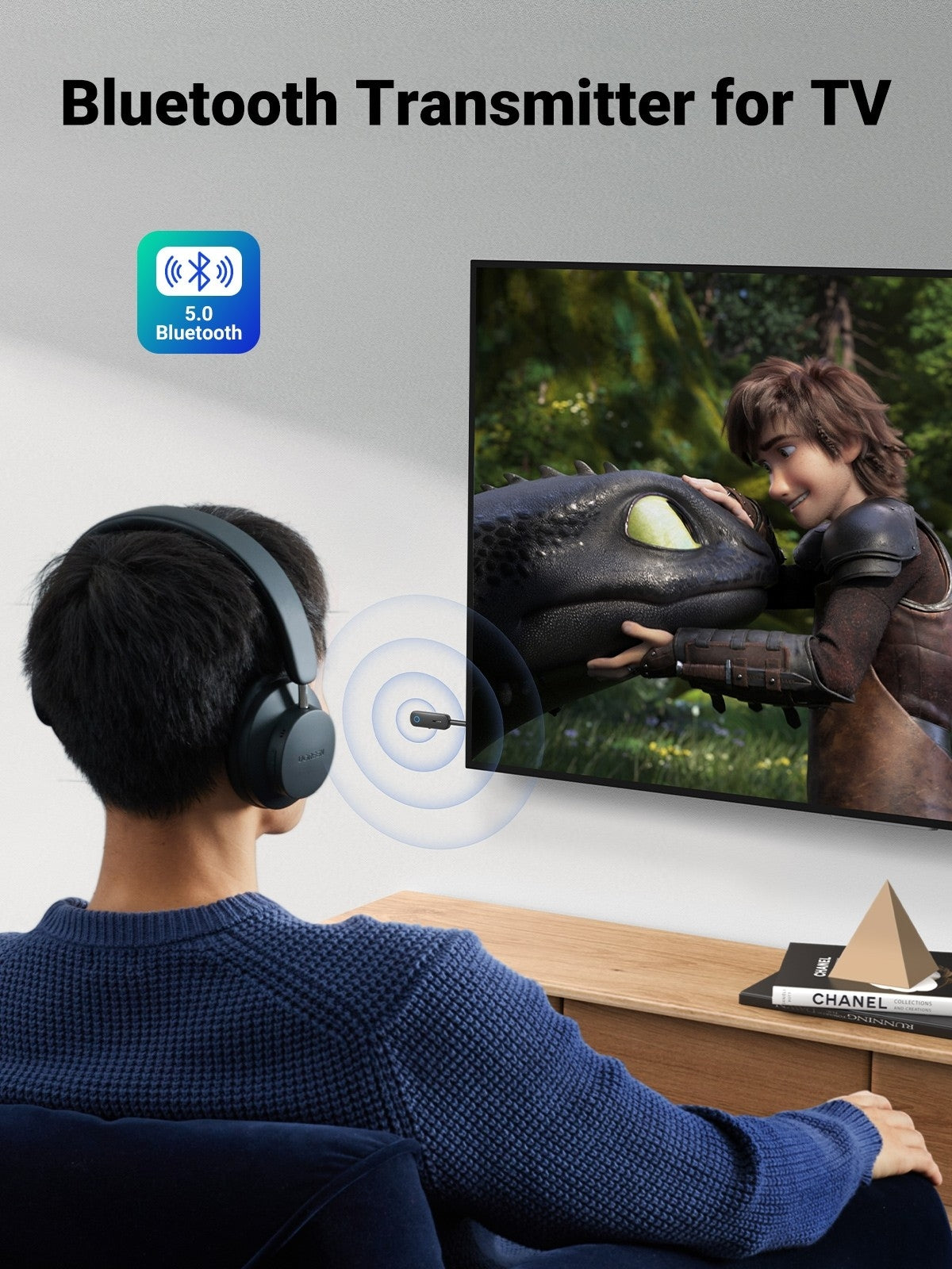 UGREEN 80893 Bluetooth 5.0 Transmitter & Receiver | Dual Mode Wireless Audio Adapter