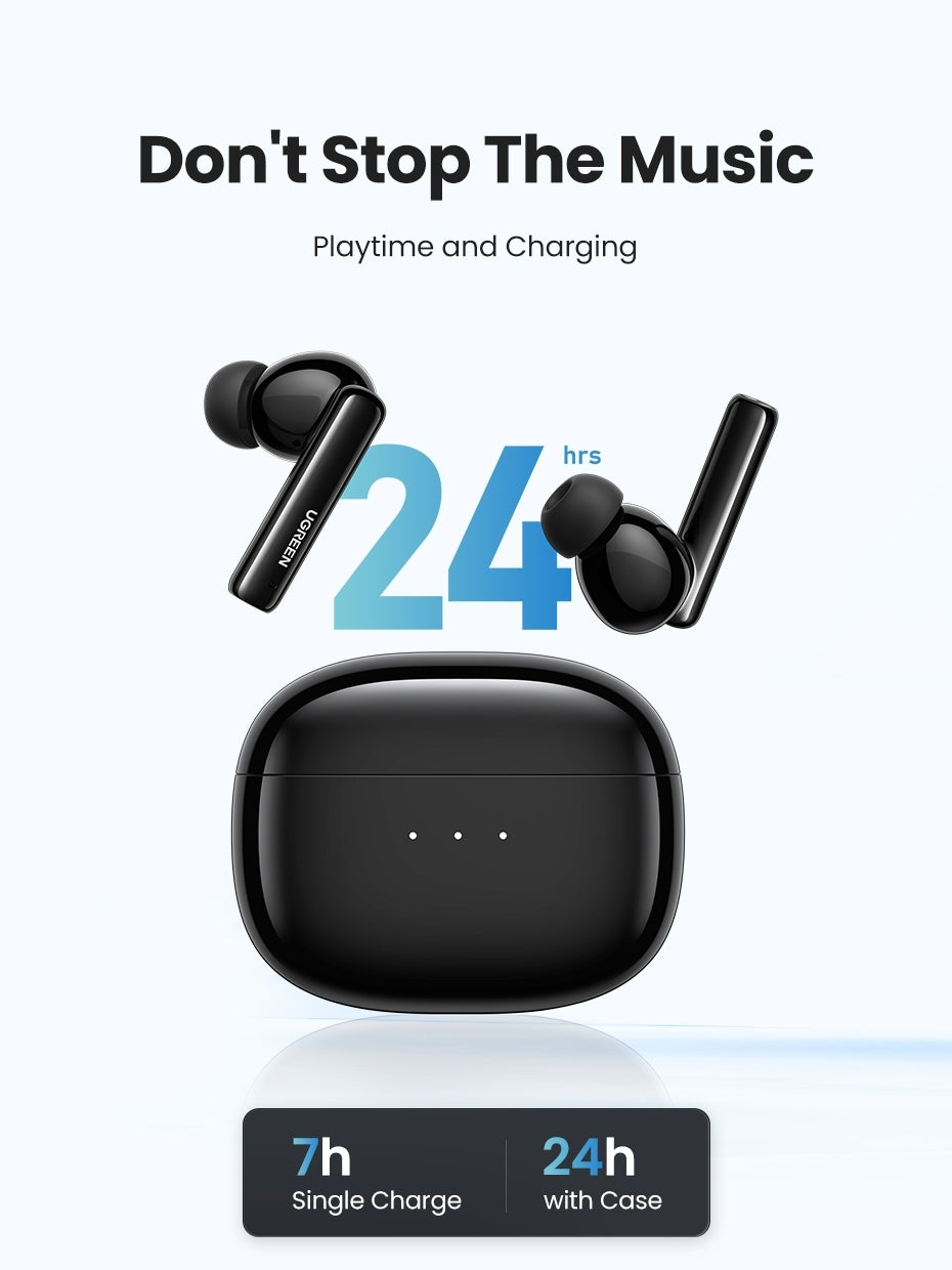 UGREEN 90401 HiTune T3 Active Noise-Cancelling Wireless Earbuds | Black