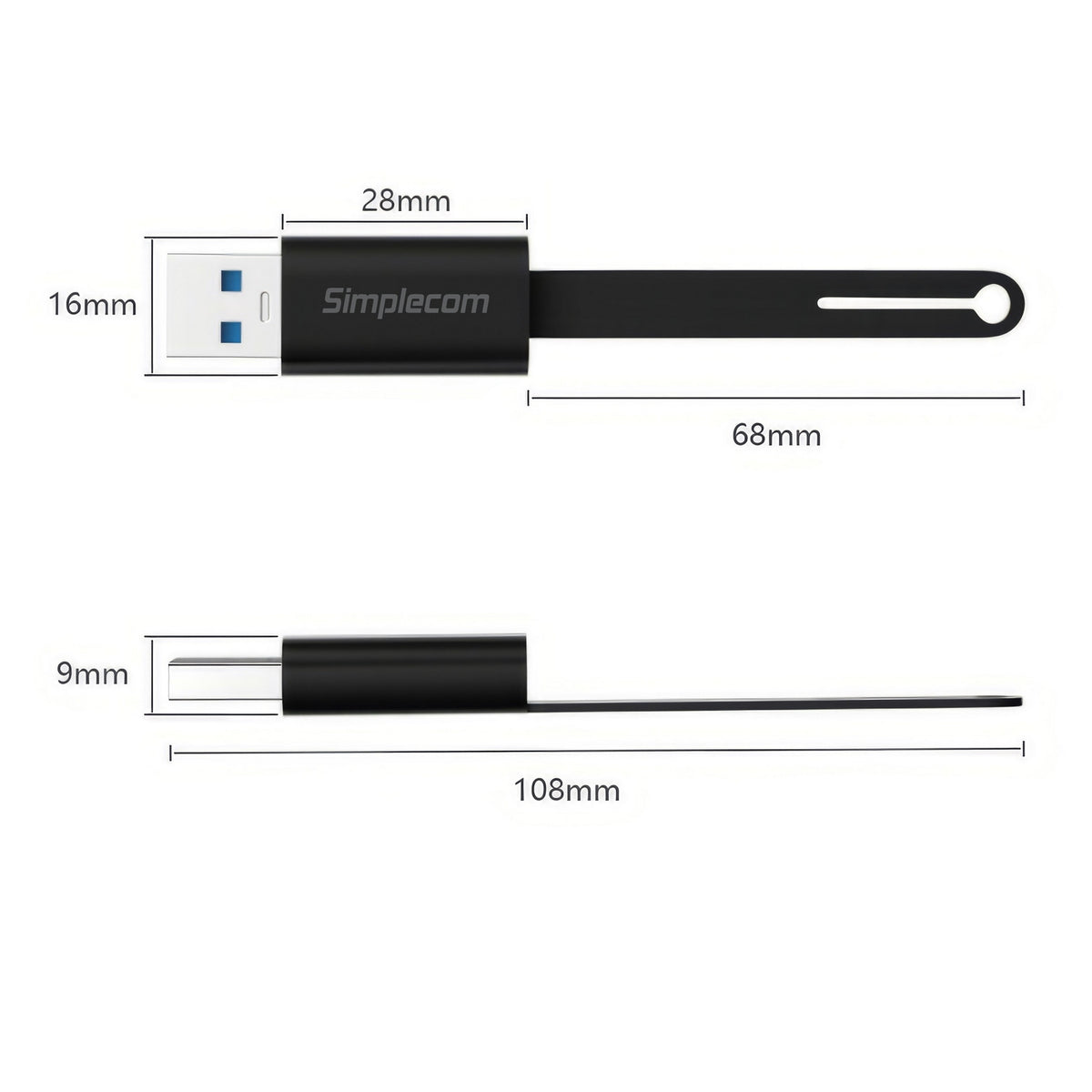 Simplecom CA132 USB-A Male to USB-C Female Adapter | USB 3.2 Gen 2 | Data & Charging | 10Gbps