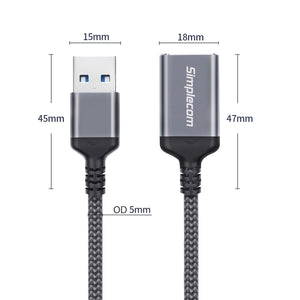 CAU320 USB 3.0 Extension Cable | USB-A Male to USB-A Female | Nylon Braided | 2.0M