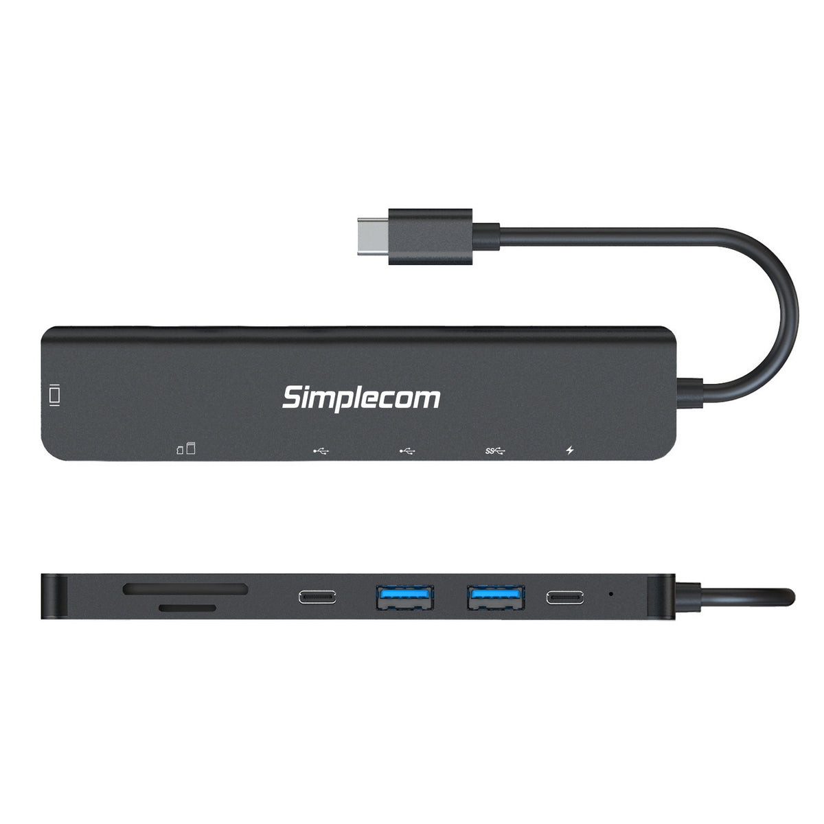Simplecom CH547 USB-C 7-in-1 Multiport Adapter | USB Hub | HDMI | Card Reader | PD