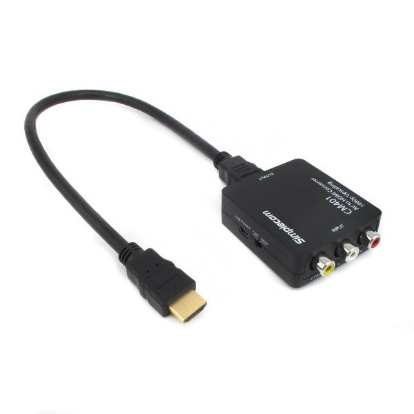 Simplecom CM401 Composite AV CVBS 3RCA to HDMI Video Converter | 1080p Upscaling