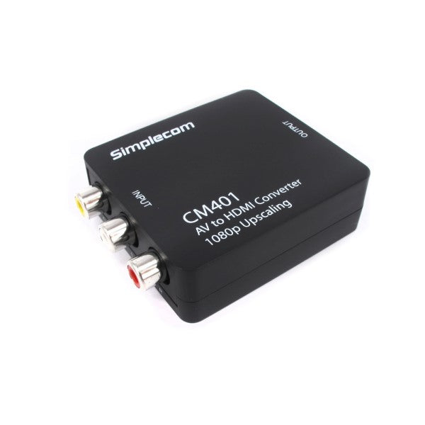 Simplecom CM401 Composite AV CVBS 3RCA to HDMI Video Converter | 1080p Upscaling