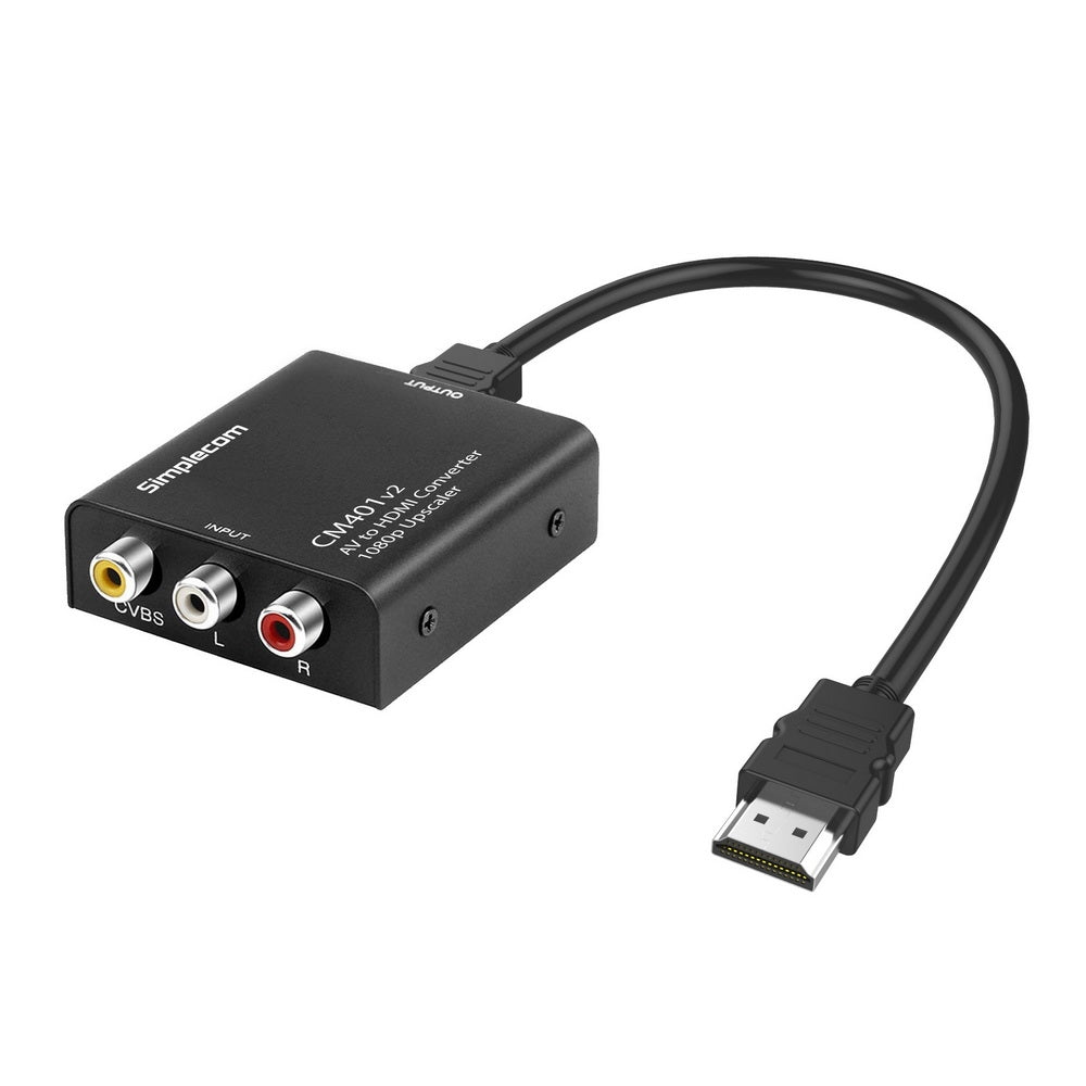 CM401v2 Composite AV CVBS to HDMI Video Converter | 1080p Upscaler | Alloy Case