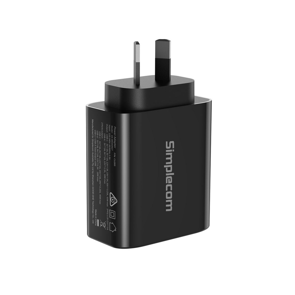 CU265 Dual Port PD 65W GaN Fast Wall Charger | USB-C + USB-A | Phone & Laptop