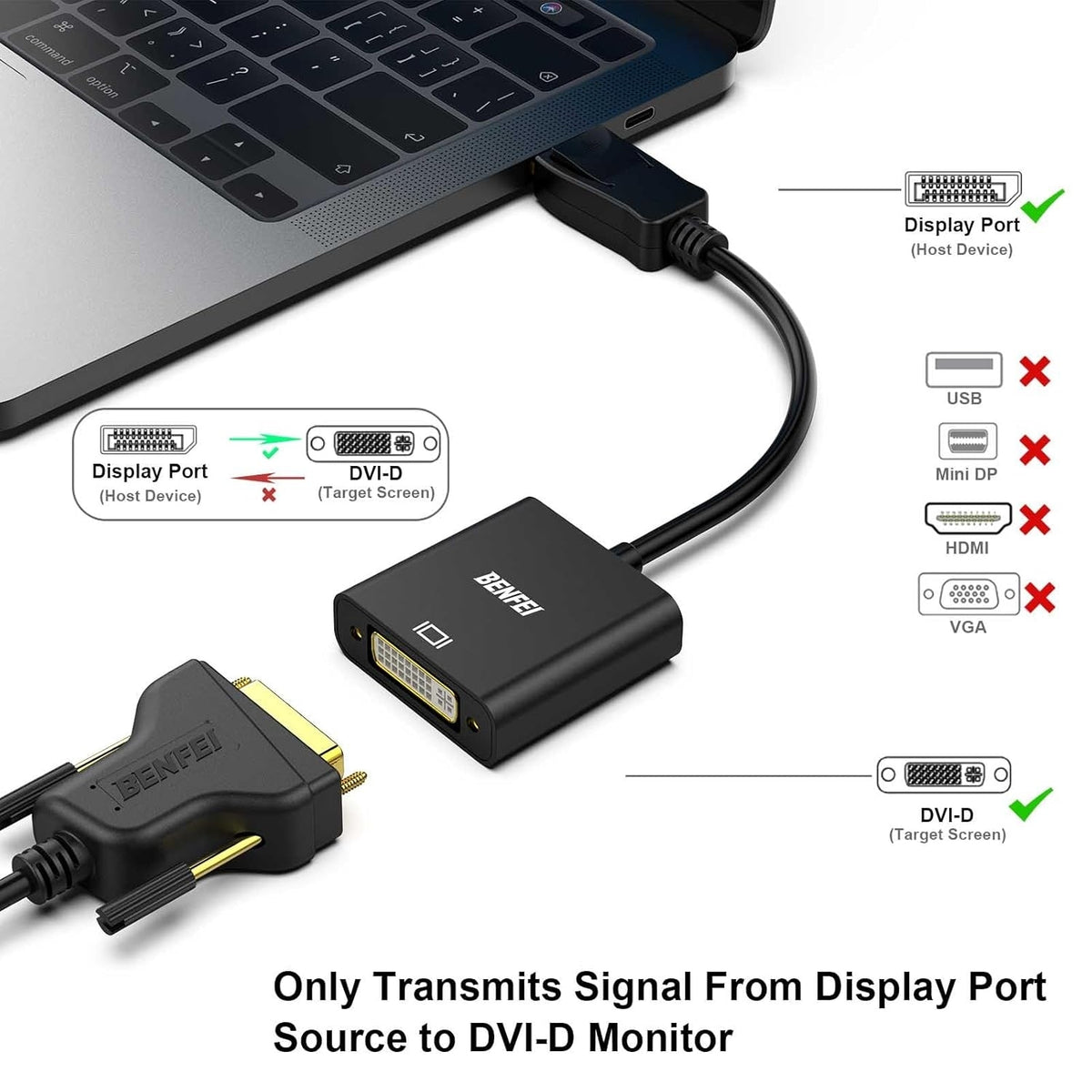 DisplayPort to DVI Adapter | DVI-D Single Link