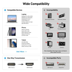 USB C to HDMI Cable | 1.8m (6 Feet)