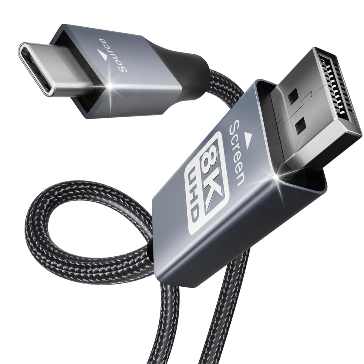 USB-C to DisplayPort Cable | 3M (10 Feet) | 8K@60Hz, 4K@144Hz
