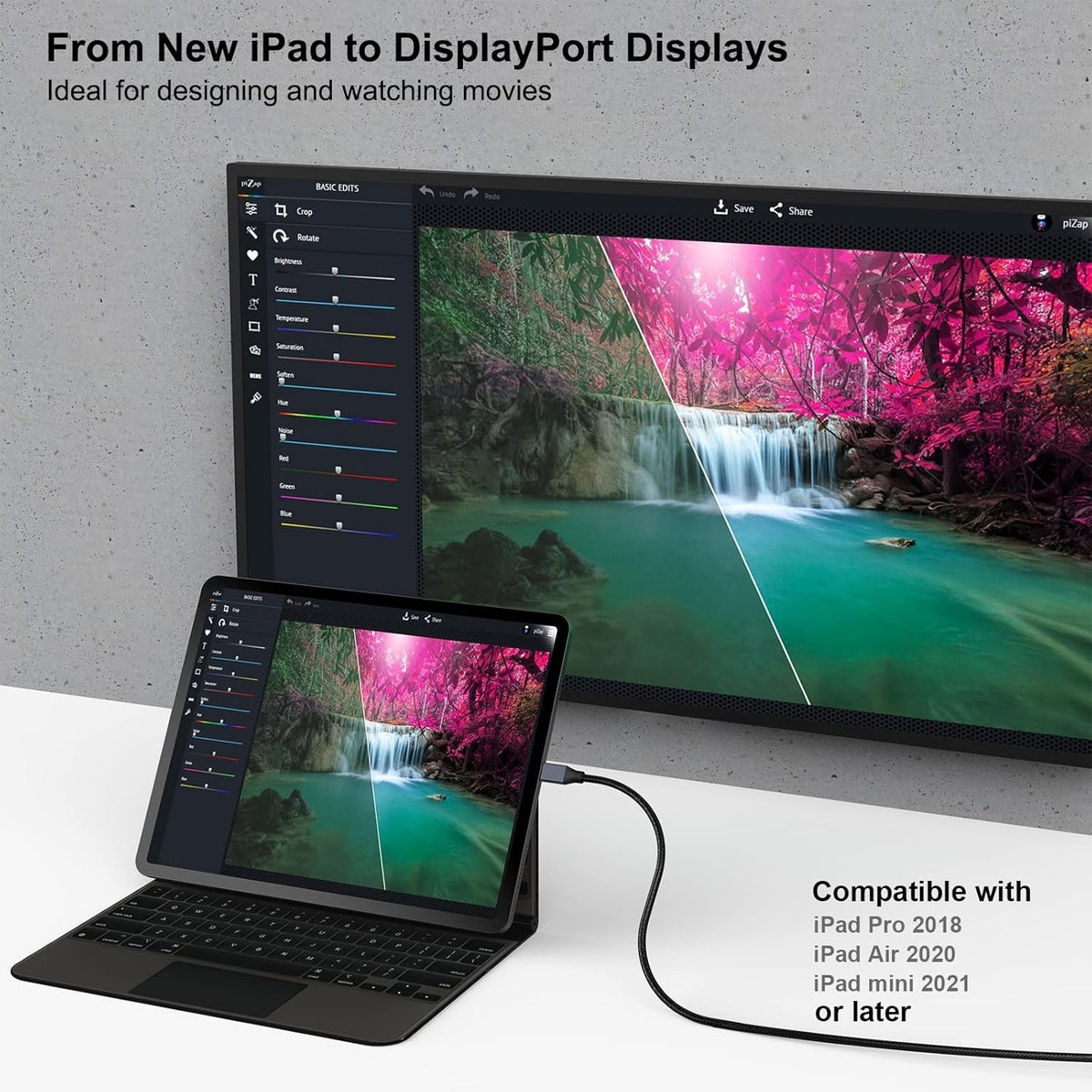 USB-C to DisplayPort Cable | 3M (10 Feet) | 8K@60Hz, 4K@144Hz