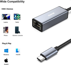 USB-C to Ethernet Adapter | Thunderbolt 3 to RJ45