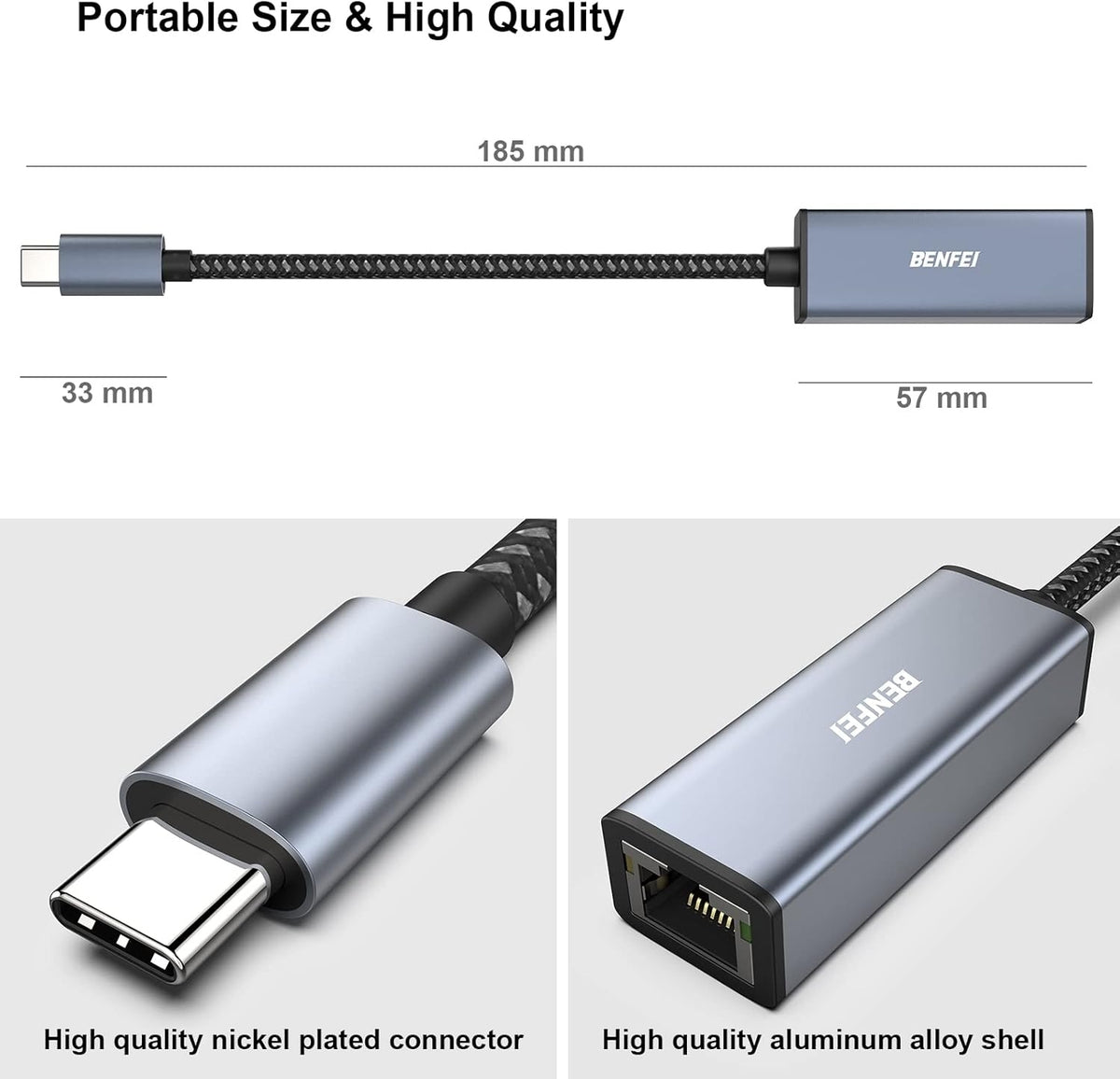 USB-C to Ethernet Adapter | Thunderbolt 3 to RJ45