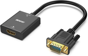 HDMI to VGA Adapter | Uni-Directional | Computer to VGA Monitor | 3.5mm Audio Jack