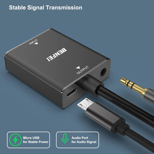 HDMI to VGA Adapter | Uni-Directional | Computer to VGA Monitor | 3.5mm Audio Jack
