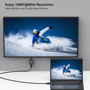 HDMI to VGA Adapter | Uni-Directional | Computer to VGA Monitor | 3.5mm Audio Jack