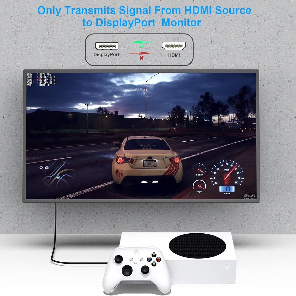HDMI to DisplayPort Cable | 1.8M (6 Feet)