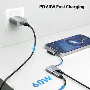 USB C to Audio Jack Adapter | 60W Fast Charging