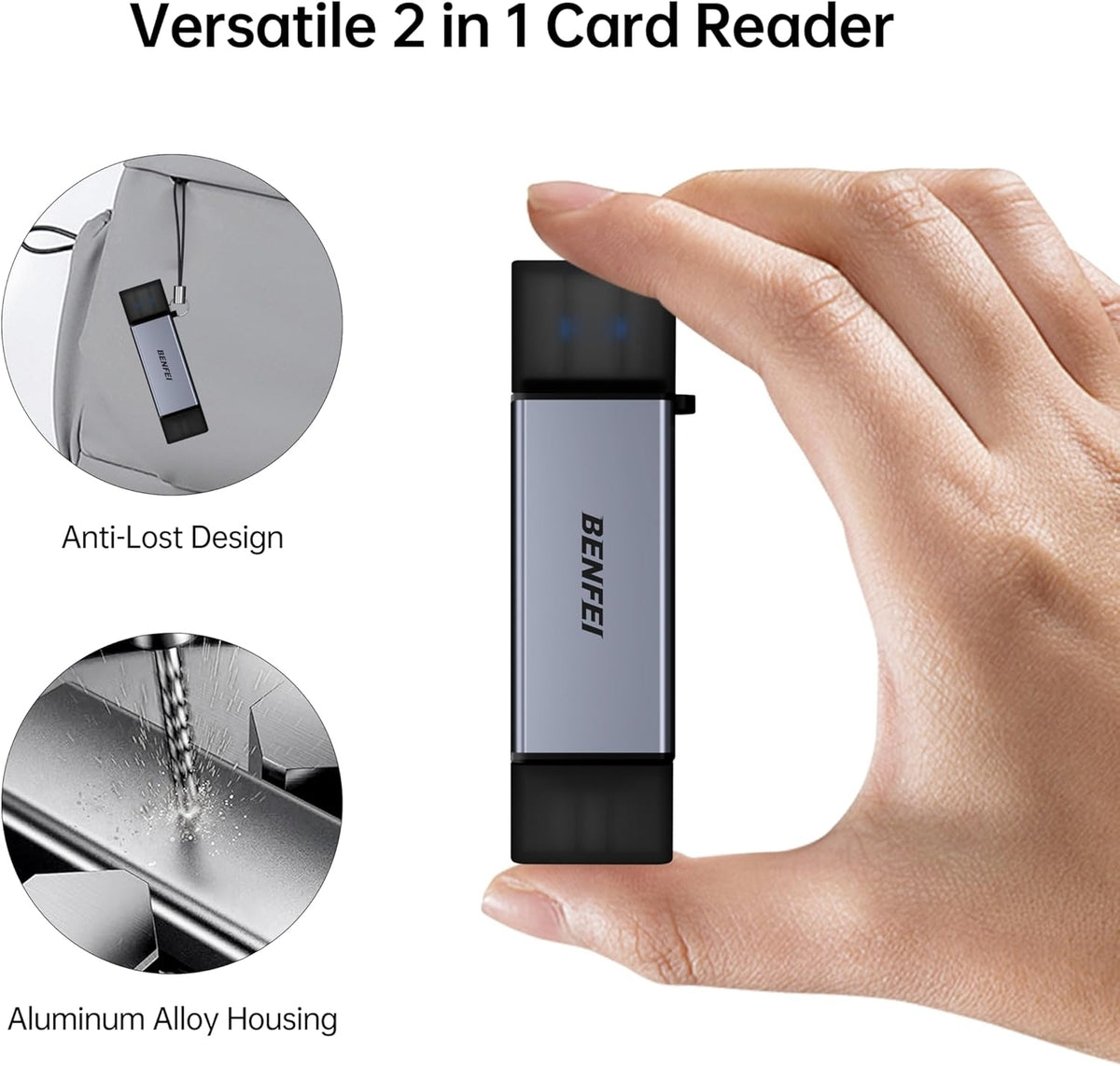 SD Card Reader | USB C to SD Micro SD Card Memory Card Adapter