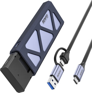M.2 SSD Enclosure | USB3.2 Gen2 | 10Gbps | Tool-Free for NVME B & M Keys | Size 2230/2242/2260/2280 SSDs
