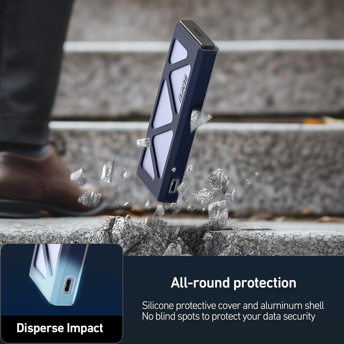 M.2 SSD Enclosure | USB3.2 Gen2 | 10Gbps | Tool-Free for NVME B & M Keys | Size 2230/2242/2260/2280 SSDs