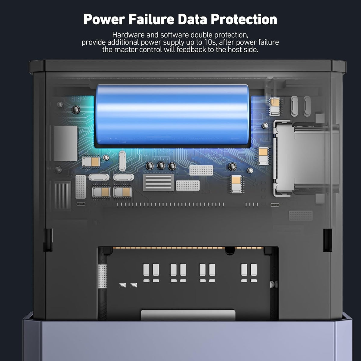M.2 SSD Enclosure | USB3.2 Gen2 | 10Gbps | Tool-Free for NVME B & M Keys | Size 2230/2242/2260/2280 SSDs
