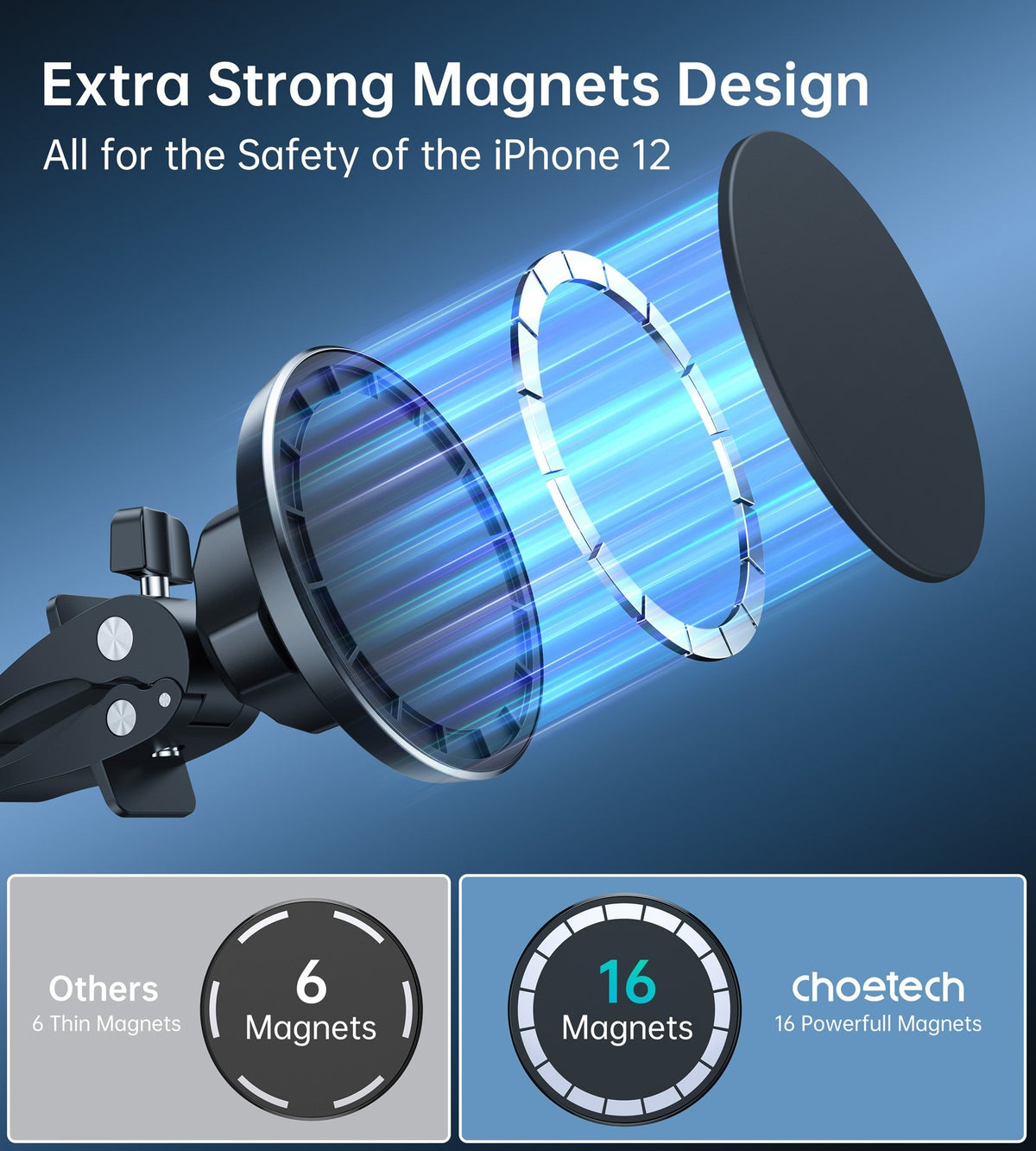 AT0004 MagSafe iPhone 12 Magnetic Car Mount | Car Air Vent Phone Holder