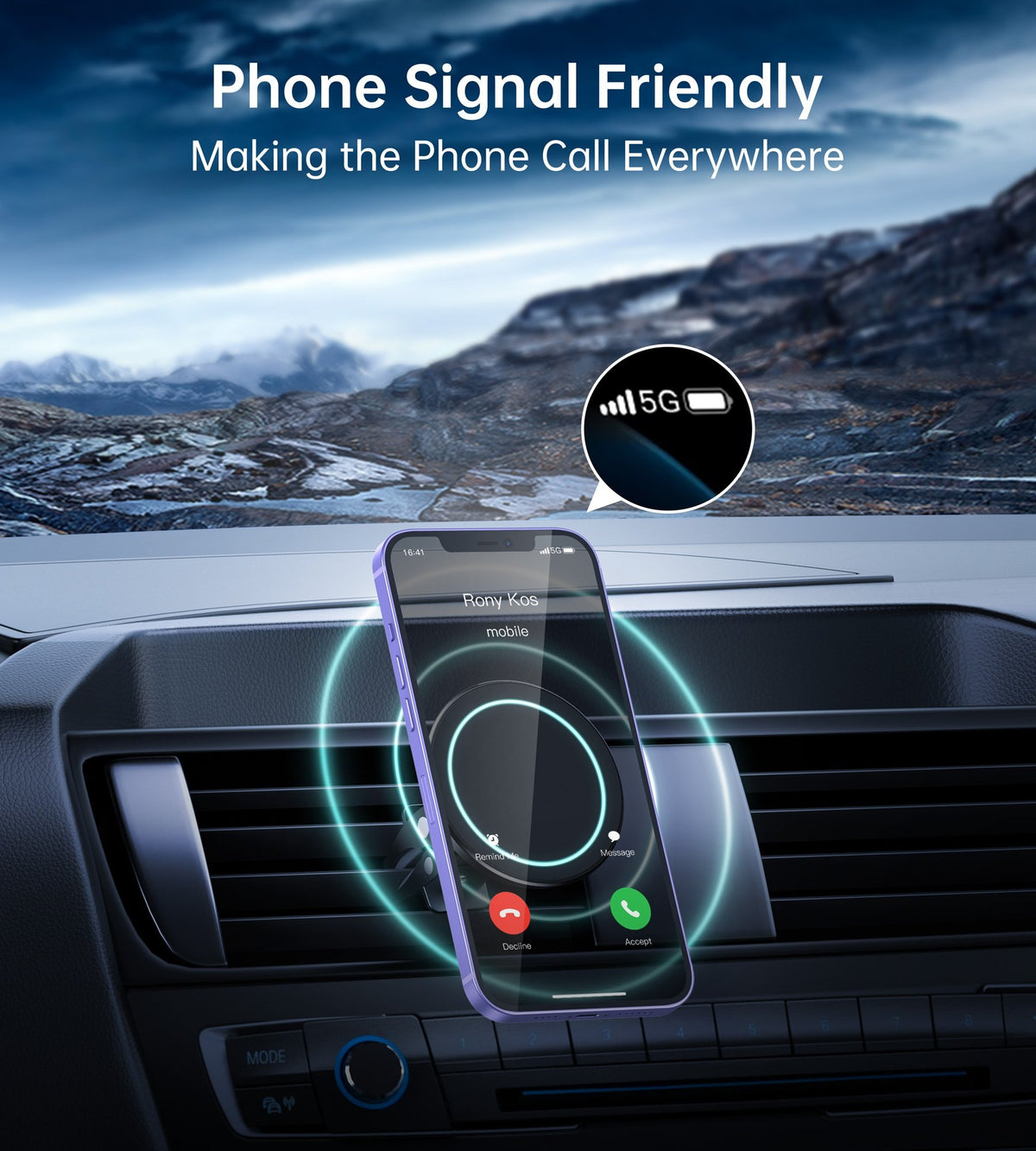 AT0004 MagSafe iPhone 12 Magnetic Car Mount | Car Air Vent Phone Holder