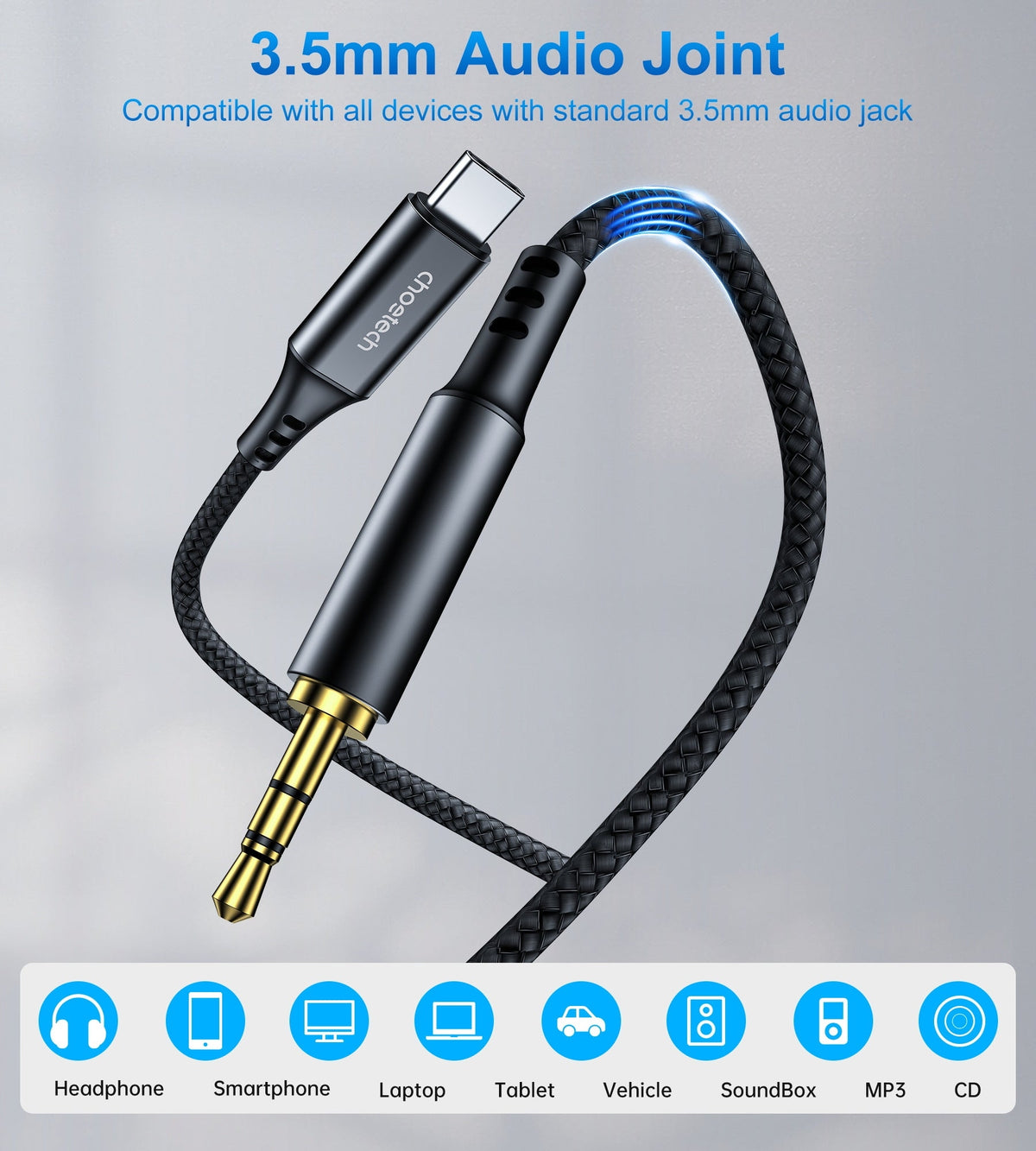 AUX006 Type-C to 3.5mm Audio Cable | 1M