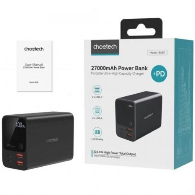 CHOETECH B635 Dual PD | 100W | 27000mAh Power Bank