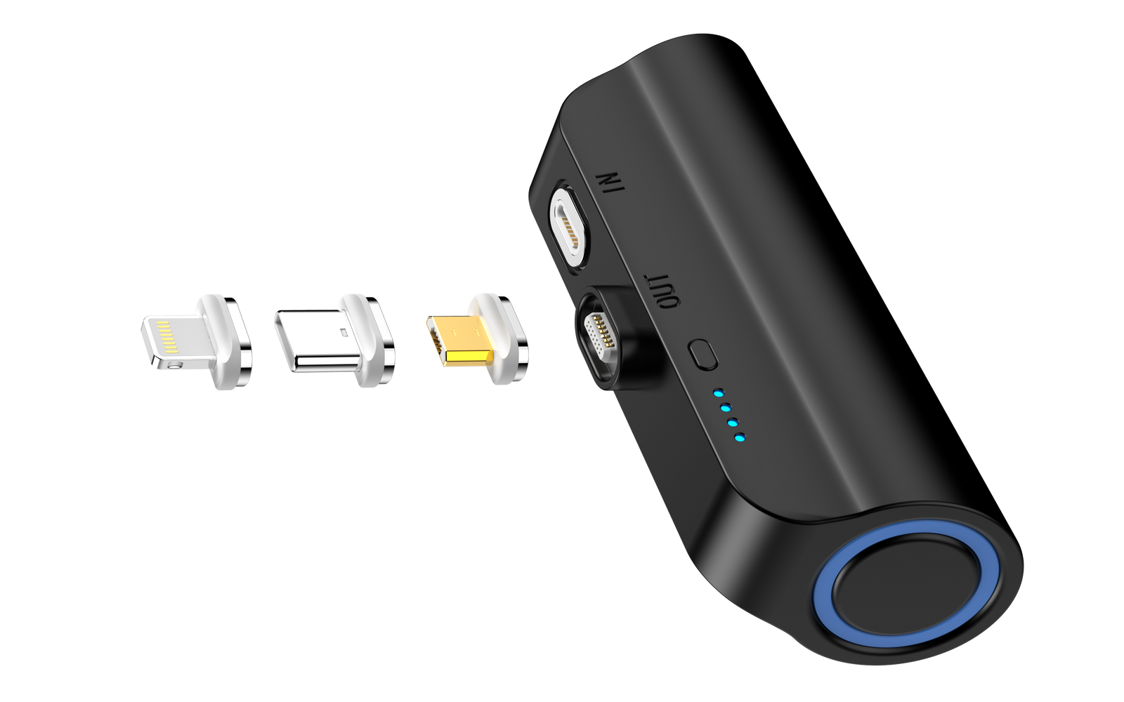 CHOETECH B660-BK | 3000mAh Mini Power Bank | 3 Magnetic Connectors | Black