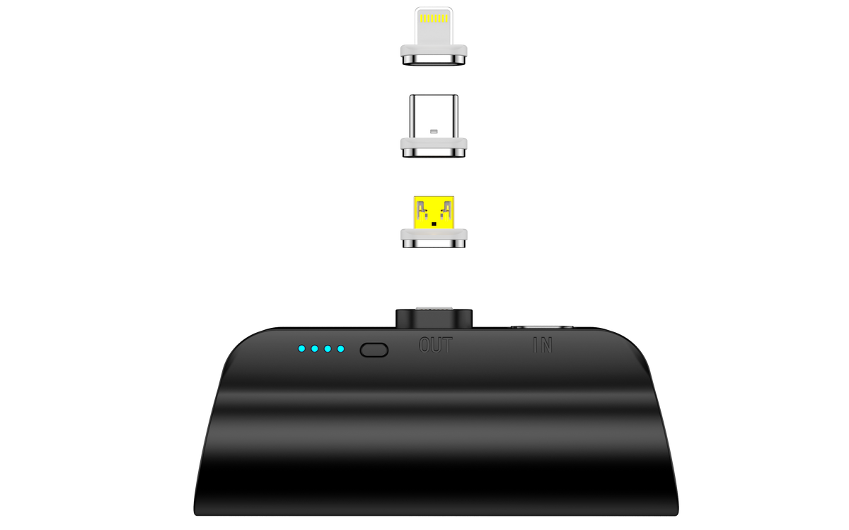 CHOETECH B660-BK | 3000mAh Mini Power Bank | 3 Magnetic Connectors | Black