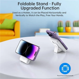 B662-WH USB-A + USB-C + Wireless Magnetic Power Bank | 5000mAh | White