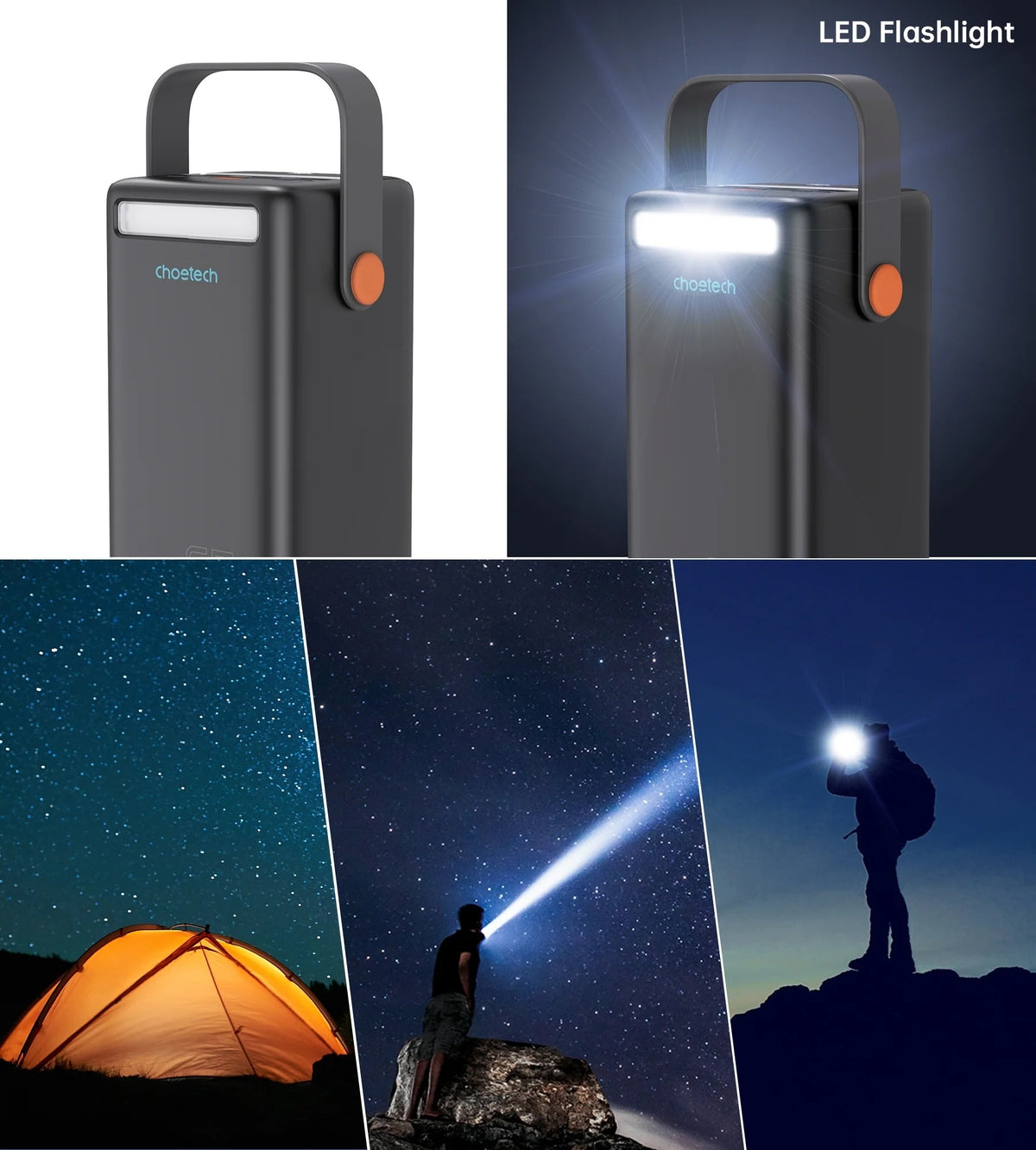 CHOETECH B664 | 50000mAh PD65W Power Bank | LED Flashlight | LCD Display