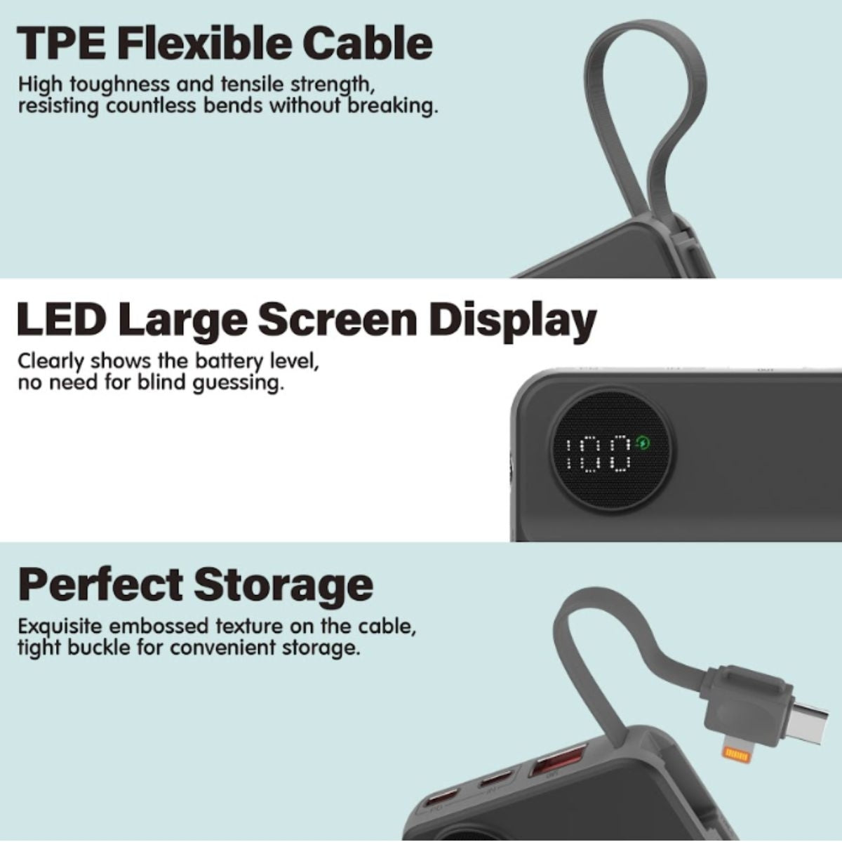B695-BK 10000mAh 22.5W USB-A + USB-C x 2 | MagLeap Wireless Charge Power Bank | Black